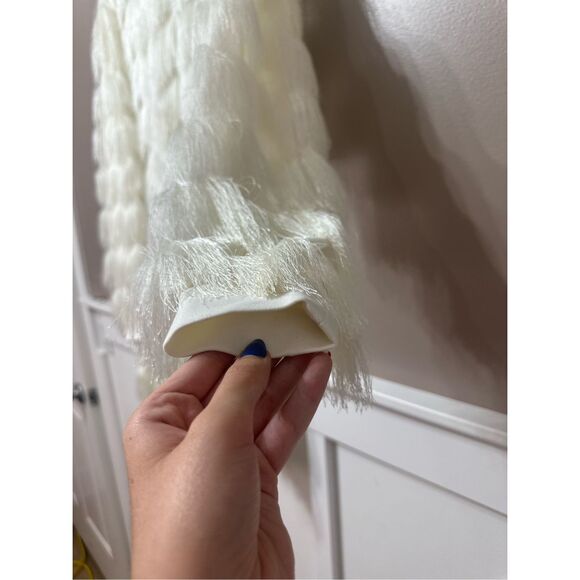 NWT Kaviar Gauche Twist Pulli Full Fringe Long Sleeve Mini Dress Women's 8US - Picture 4 of 13